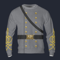 Modetrail American Confederate Army-Cavalry Officer Long Sleeves Costume, American Costume S-5XL US Size, Gift For Him