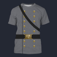 Modetrail American Confederate Army-Cavalry Officer T-shirt Costume, American Costume S-5XL US Size, Gift For Him