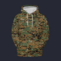 Modetrail American Digital Woodland Camo Tracksuit Costume Hoodie Sweatshirt T-Shirt Sweatpants, Military Costume S-5XL US Size
