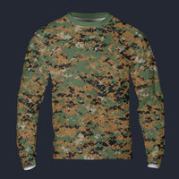 Modetrail American Digital Woodland Camo Long Sleeves Costume, Military Costume S-5XL US Size, Gift For Him