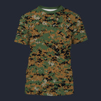Modetrail American Digital Woodland Camo T-shirt Costume, Military Costume S-5XL US Size, Gift For Him