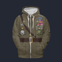 Modetrail American Douglas MacArthur Fleece Zip Hoodie Costume, American Costume S-5XL US Size, Gift For Him