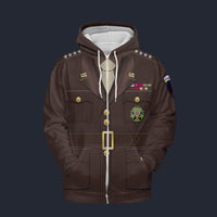 Modetrail American Dwight D. Eisenhower Fleece Zip Hoodie Costume, American Costume S-5XL US Size, Gift For Him