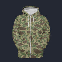 Modetrail American Frog Skin Jungle Camo Zip Hoodie Costume, Military Costume S-5XL US Size, Gift For Him