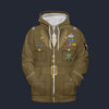 Modetrail American General WWII Fleece Zip Hoodie Costume, American Costume S-5XL US Size, Gift For Him