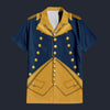 Modetrail American George Washington Hawaiian Shirt Costume, American Costume S-5XL US Size, Unisex Button Down Shirt