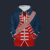 Modetrail American George Washington In Uniform As Colonel Fleece Hoodie Costume, American Costume S-5XL US Size, Gift For Him