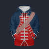 Modetrail American George Washington In Uniform As Colonel Fleece Zip Hoodie Costume, American Costume S-5XL US Size, Gift For Him