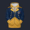 Modetrail American George Washington Fleece Hoodie Costume, American Costume S-5XL US Size, Gift For Him