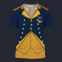 Modetrail American George Washington T-shirt Costume, American Costume S-5XL US Size, Gift For Him