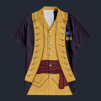 Modetrail American George Washington Set 3 Hawaiian Shirt Costume, American Costume S-5XL US Size, Unisex Button Down Shirt