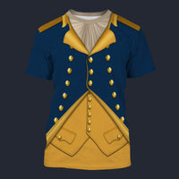 Modetrail American George Washington Tracksuit Costume Hoodie Sweatshirt T-Shirt Sweatpants, American Costume S-5XL US Size
