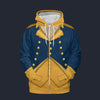 Modetrail American George Washington Zip Hoodie Costume, American Costume S-5XL US Size, Gift For Him