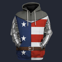 Modetrail American Historical Medieval Armor Ursus Fight Club Fleece Zip Hoodie Costume, American Costume S-5XL US Size, Gift For Him