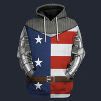 Modetrail American Historical Medieval Armor Ursus Fight Club Tracksuit Costume Hoodie Sweatshirt T-Shirt Sweatpants, American Costume S-5XL US Size