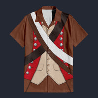 Modetrail American Infantry-6th Continental regiment-1776-1783 Hawaiian Shirt Costume, American Costume S-5XL US Size, Unisex Button Down Shirt