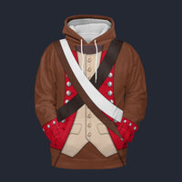 Modetrail American Infantry-6th Continental regiment-1776-1783 Tracksuit Costume Hoodie Sweatshirt T-Shirt Sweatpants, American Costume S-5XL US Size