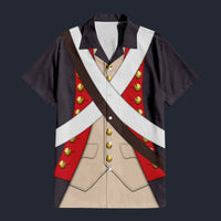 Modetrail American Infantry-8th Continental Regiment-1783 Hawaiian Shirt Costume, American Costume S-5XL US Size, Unisex Button Down Shirt
