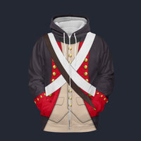 Modetrail American Infantry-8th Continental Regiment-1783 Zip Hoodie Costume, American Costume S-5XL US Size, Gift For Him