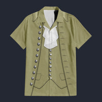 Modetrail American John Adams Hawaiian Shirt Costume, American Costume S-5XL US Size, Unisex Button Down Shirt