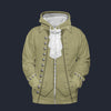 Modetrail American John Adams Zip Hoodie Costume, American Costume S-5XL US Size, Gift For Him