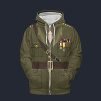 Modetrail American John J. Pershing Fleece Zip Hoodie Costume, American Costume S-5XL US Size, Gift For Him
