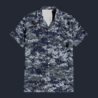 Modetrail American Navy NWU Camo Hawaiian Shirt Costume, Military Costume S-5XL US Size, Unisex Button Down Shirt