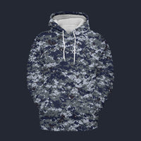 Modetrail American Navy NWU Camo Tracksuit Costume Hoodie Sweatshirt T-Shirt Sweatpants, Military Costume S-5XL US Size