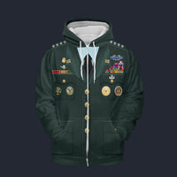 Modetrail American Norman Schwarzkopf Fleece Zip Hoodie Costume, American Costume S-5XL US Size, Gift For Him