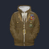 Modetrail American Omar Bradley Fleece Zip Hoodie Costume, American Costume S-5XL US Size, Gift For Him