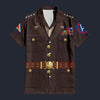 Modetrail American George S. Patton Hawaiian Shirt Costume, American Costume S-5XL US Size, Unisex Button Down Shirt