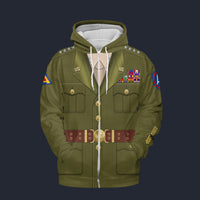 Modetrail American George S. Patton Fleece Zip Hoodie Costume, American Costume S-5XL US Size, Gift For Him