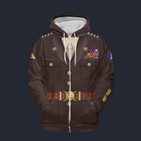 Modetrail American George S. Patton Zip Hoodie Costume, American Costume S-5XL US Size, Gift For Him