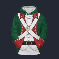 Modetrail American Revolution Continental Marine Corps Officer Tracksuit Costume Hoodie Sweatshirt T-Shirt Sweatpants, American Costume S-5XL US Size