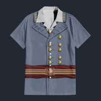 Modetrail American Robert E.-Lee Hawaiian Shirt Costume, American Costume S-5XL US Size, Unisex Button Down Shirt