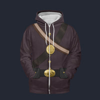 Modetrail American Union Army-Infantry-Private Soldier Fleece Zip Hoodie Costume, American Costume S-5XL US Size, Gift For Him