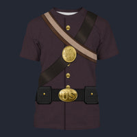 Modetrail American Union Army-Infantry-Private Soldier T-shirt Costume, American Costume S-5XL US Size, Gift For Him