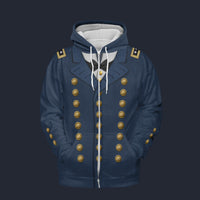 Modetrail American William Tecumseh Sherman Fleece Zip Hoodie Costume, American Costume S-5XL US Size, Gift For Him