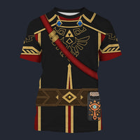 Modetrail Black Royal Guard Uniform Version T-shirt Costume, The Legend of Zelda Costume S-5XL US Size, Gift For Him