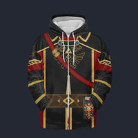 Modetrail Black Royal Guard Uniform Version Zip Hoodie Costume, The Legend of Zelda Costume S-5XL US Size, Gift For Him