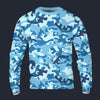 Modetrail Blue Camouflage Tracksuit Costume Hoodie Sweatshirt T-Shirt Sweatpants, Military Costume S-5XL US Size