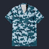 Modetrail Blue Camouflage Set 2 Outfit Hawaiian Shirt And Shorts, Military Costume S-5XL US Size