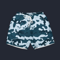 Modetrail Blue Camouflage Set 2 Outfit Beach Short, Military Costume S-5XL US Size