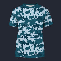 Modetrail Blue Camouflage Set 2 T-shirt Costume, Military Costume S-5XL US Size, Gift For Him