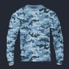 Modetrail Blue Camouflage Set 3 Tracksuit Costume Hoodie Sweatshirt T-Shirt Sweatpants, Military Costume S-5XL US Size