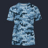 Modetrail Blue Camouflage Set 3 T-shirt Costume, Military Costume S-5XL US Size, Gift For Him