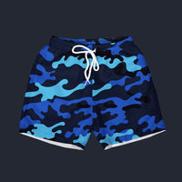 Modetrail Blue Camouflage Set 4 Outfit Beach Short, Military Costume S-5XL US Size