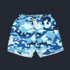 Modetrail Blue Camouflage Outfit Hawaiian Shirt And Shorts, Military Costume S-5XL US Size