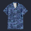 Modetrail Blue Multicam Ivory Coast Hawaiian Shirt Costume, Military Costume S-5XL US Size, Unisex Button Down Shirt