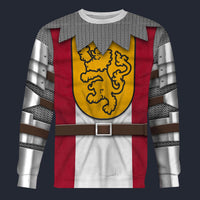 Modetrail British 14th Century English Knights Long Sleeves Costume, British Costume S-5XL US Size, Gift For Him